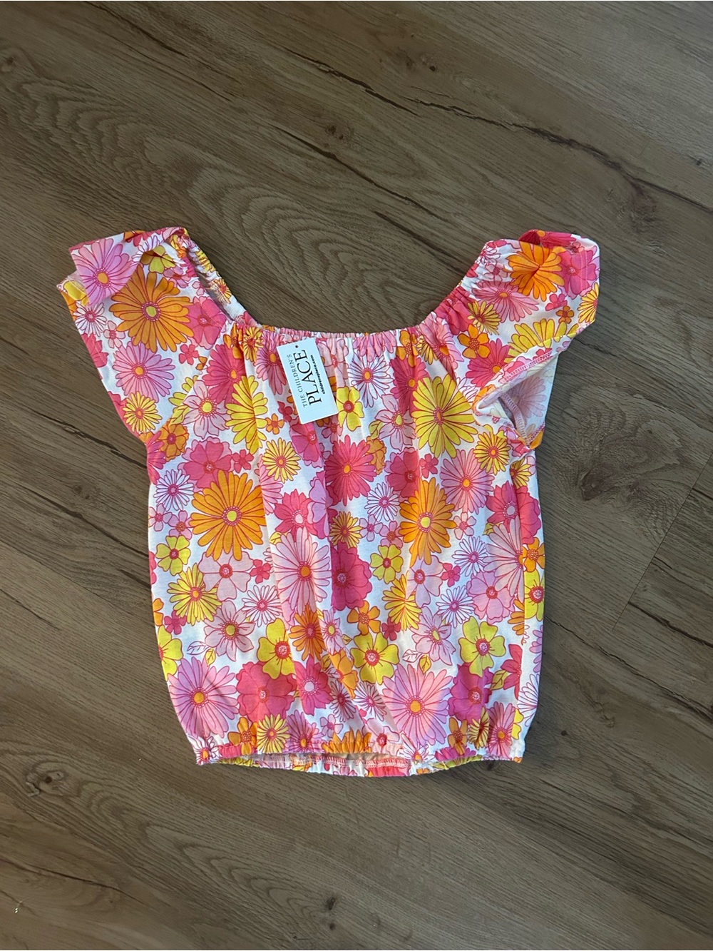 The Children’s Place Floral Off-Shoulder Top - Pink, Yellow, Orange